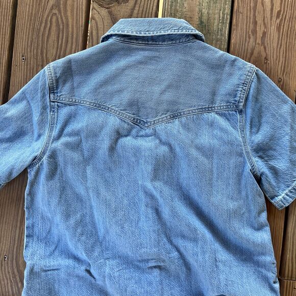 NWOT Levi's Louisa Short Sleeve Denim Mini Shirt Dress - Snap Front - Sz Small - Picture 5 of 10